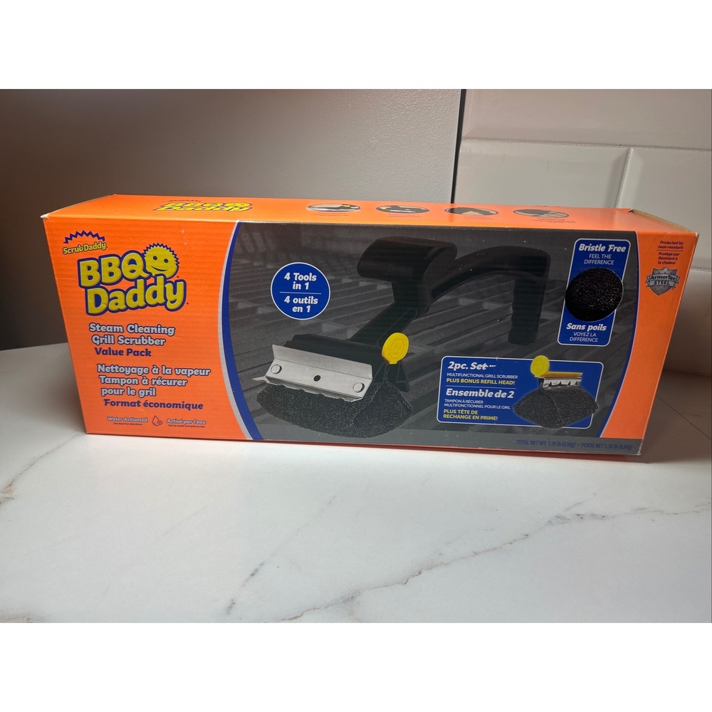 Scrub Daddy BBQ Daddy Steam Cleaning Grill Scrubber Value Pack 2pc Set Black